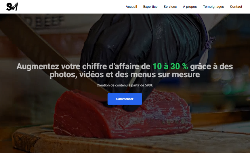 Aperçu du site sur ordinateur